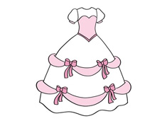 漂亮的花裙子蝴蝶結(jié)裙子簡筆畫圖片